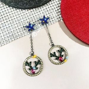Christmas Star and Reindeer Earrings